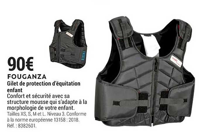 gilet de protection d'équitation enfant fouganza