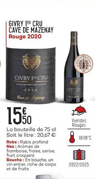 givry 1er cru cave de mazenay rouge 2020