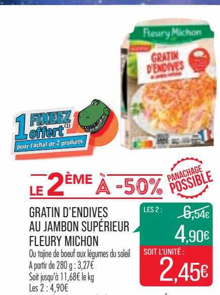 gratin d'endives au jambon supérieur fleury michon