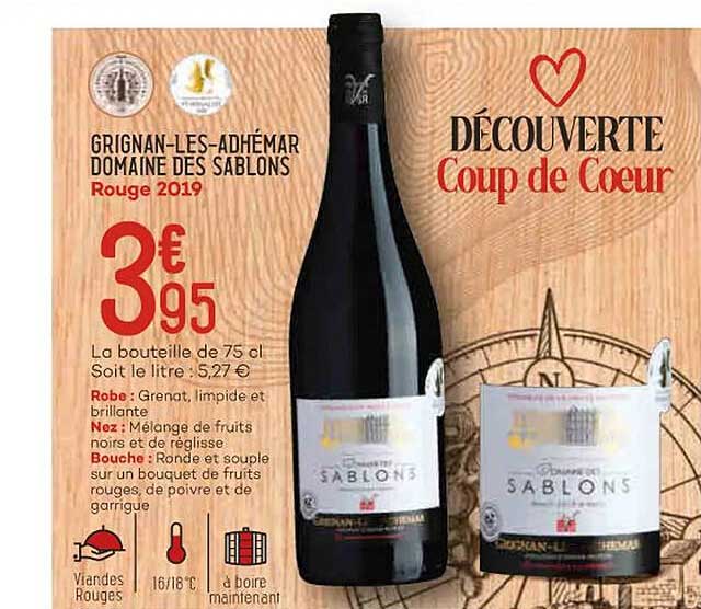 grignan-les-adhémar domaine des sablons rouge 2019