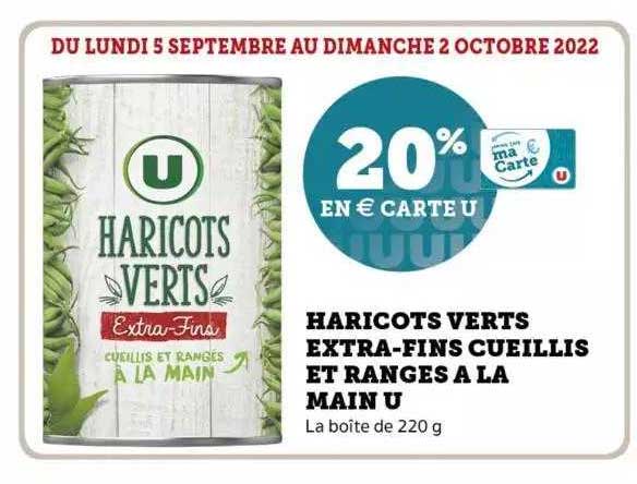 haricots verts extra-fins cueillis et rangés àla main u