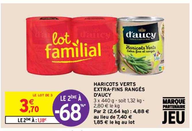haricots verts extra-fins rangés d'aucy