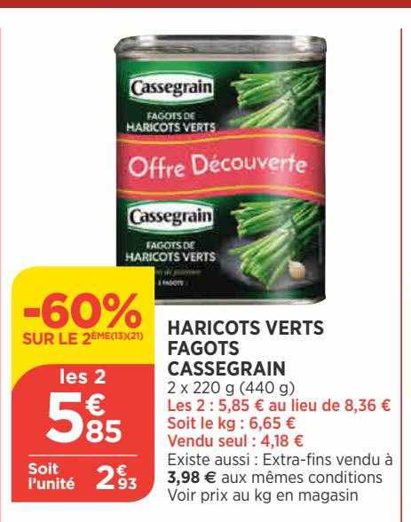 haricots verts fagots cassegrain