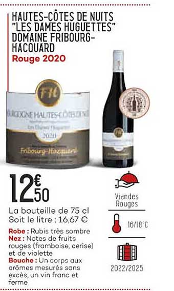 hautes-côtes de nuits "les dames huguettes" domaine fribourg-hacquard