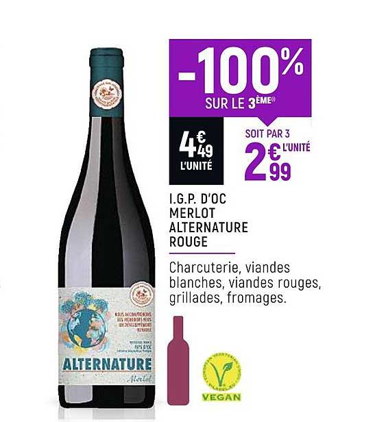 i.g.p. d'oc merlot alternature rouge