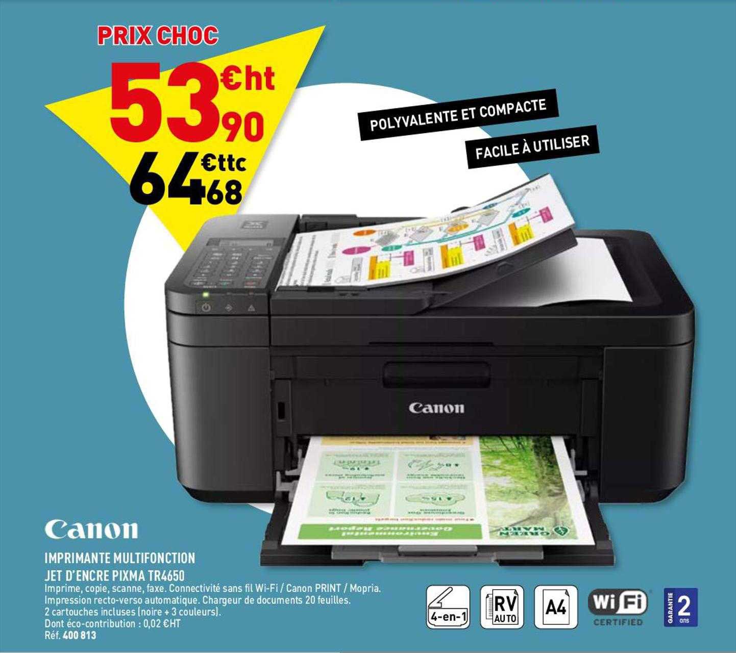 imprimante multifonction jet d'encre pixma tr4650 canon