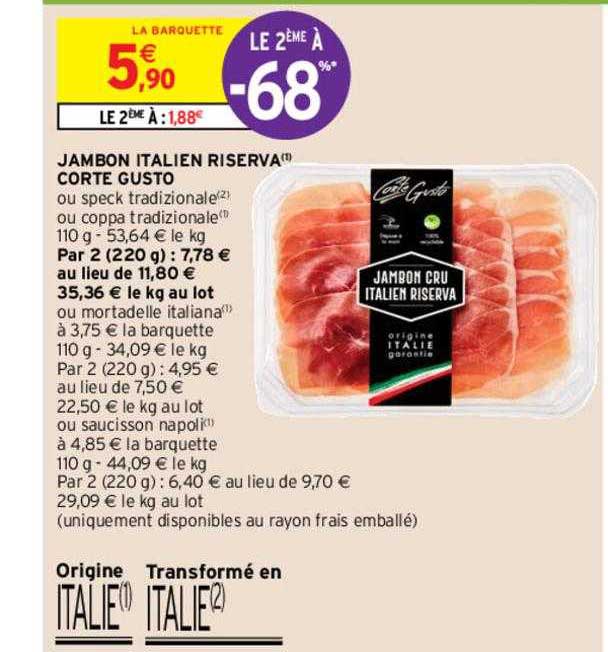 jambon italien riserva corte gusto