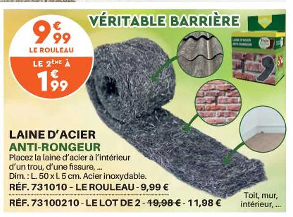 laine d'acier anti-rongeur