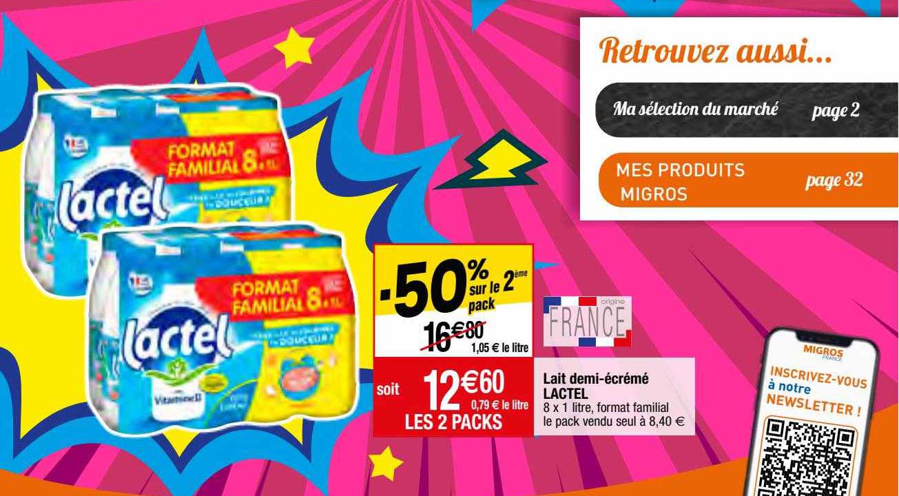 lait demi-écrémé lactel