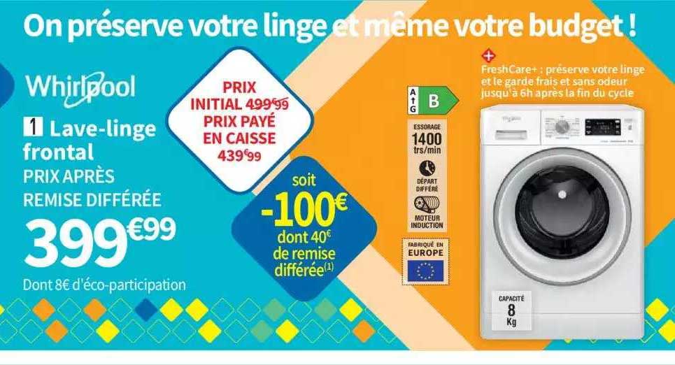 lave-linge frontal whirlpool
