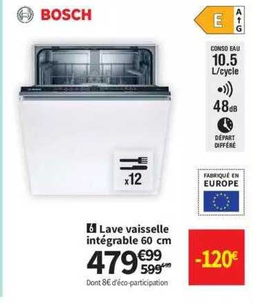 lave vaisselle intégrable 60 cm bosch