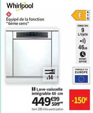 lave-vaisselle intégrable 60 cm whirlpool