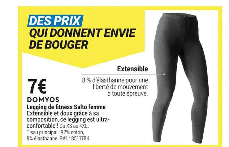 legging de fitness salto femme domyos