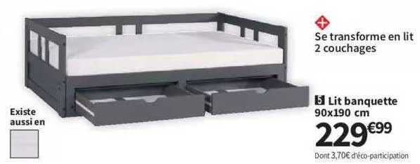 Lit Banquette 90 X 190 Cm