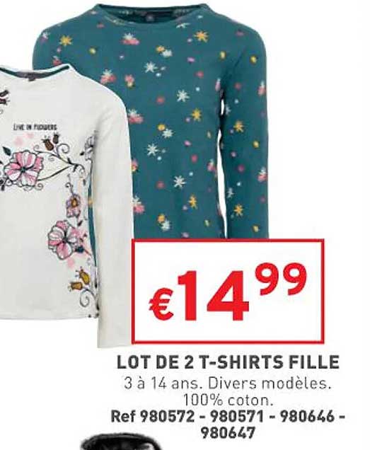 lot de 2 t-shirt fille