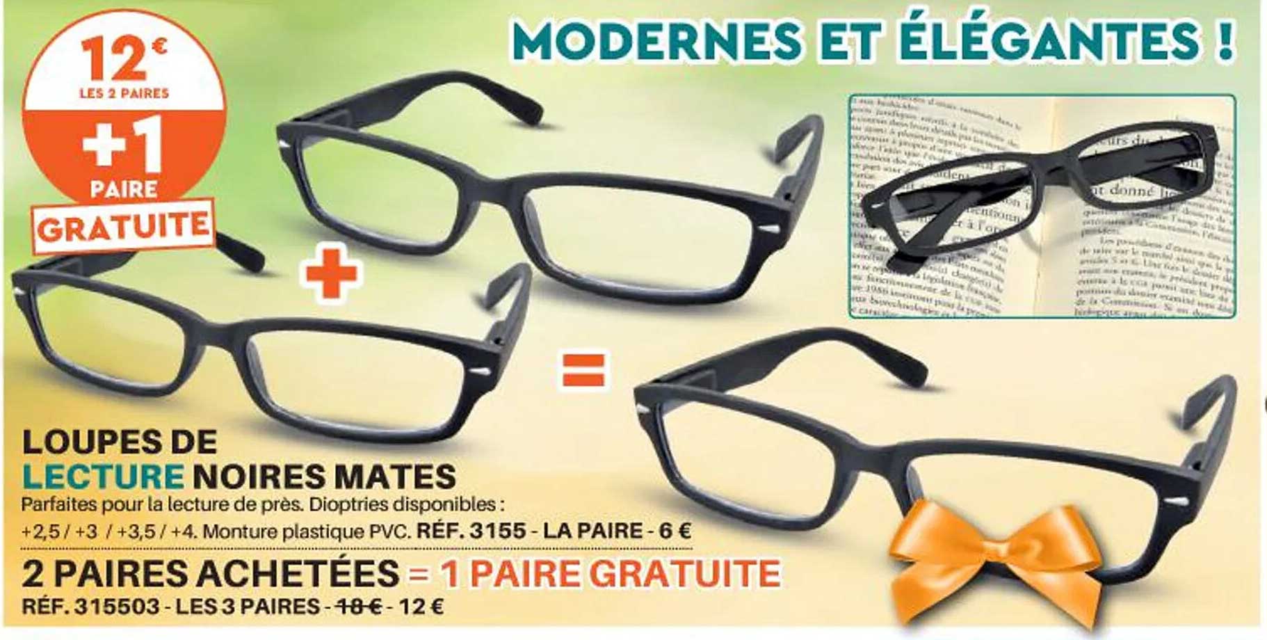 loupes lecture noires mates