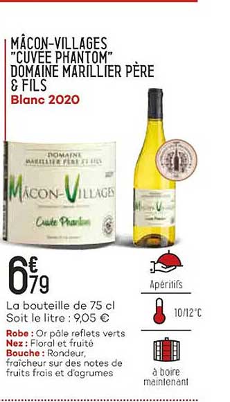 mâcon-villages "cuvée phantom" domaine marillier père & fils blanc 2020