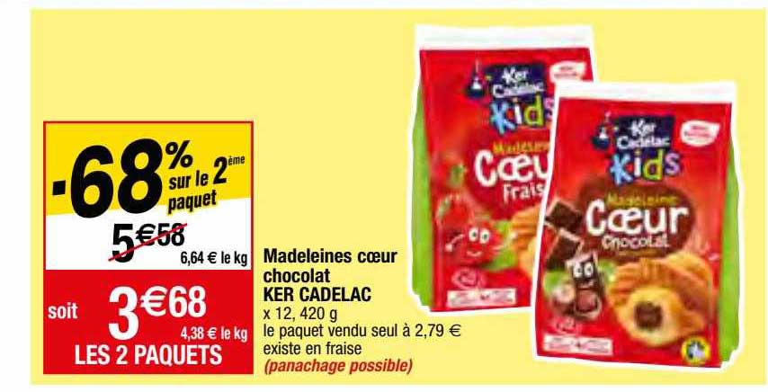 madeleines cœur chocolat ker cadelac