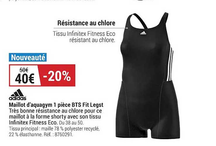maillot d'aquagym 1 pièce bts fit legst adidas