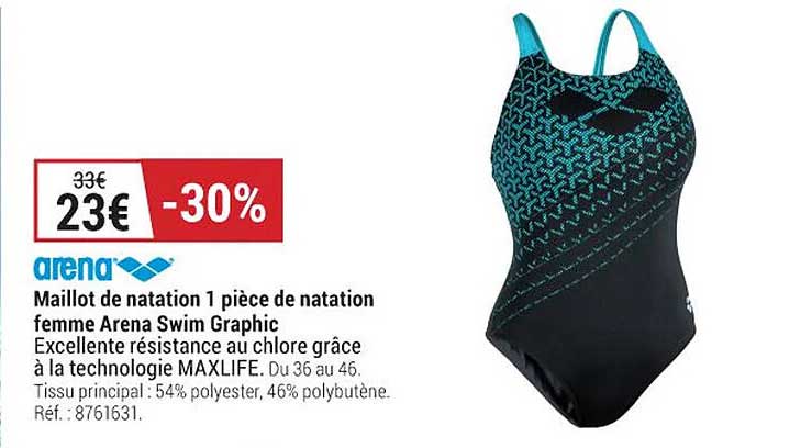 maillot de natation 1 pièce de natation femme arena swim graphic