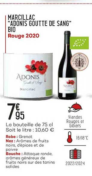 marcillac "adonis goutte de sang" bio rouge 2020