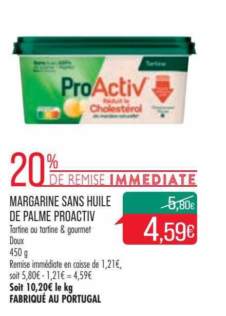 margarine sans huile de palme proactiv