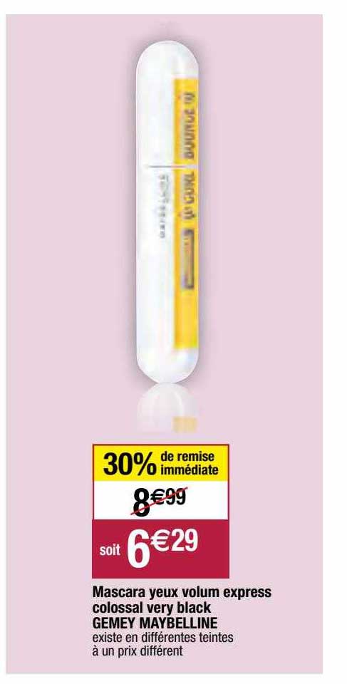 mascara yeux volum express colossal very black gemey maybelline