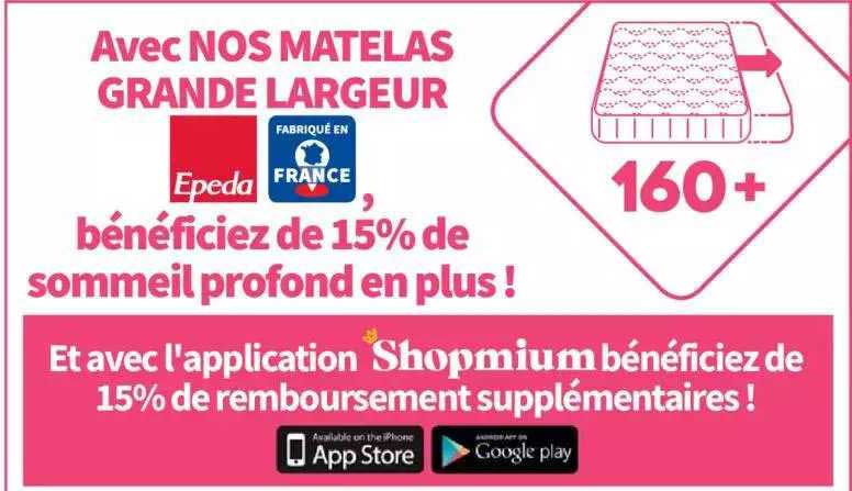 matelas grande largeur epeda