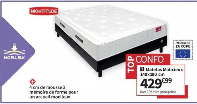 Matelas Malicieux 140 X 190 Cm Nightitude