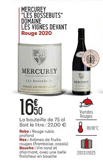 mercurey "les bossebuts" domaine les vignes devant rouge 2020