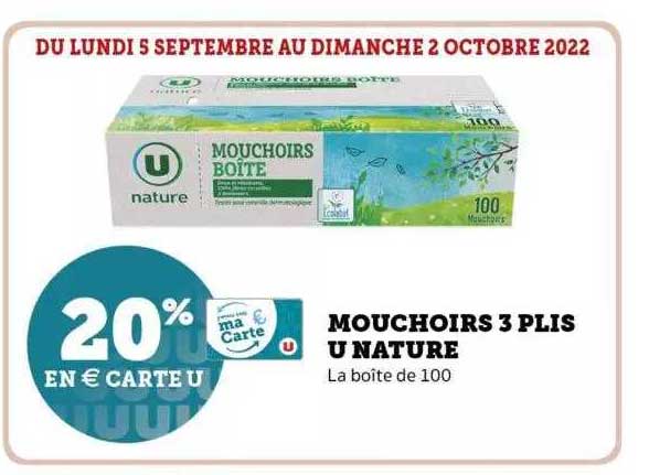 mouchoirs 3 plis u nature