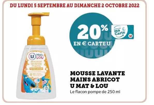 mousse lavante mains abricot u mat & lou