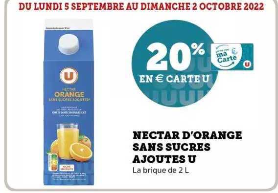 Nectar D'orange Sans Sucres Ajoutés U