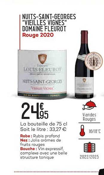 nuits-saint-georges "vieilles vignes" domaine fleurot rouge 2020