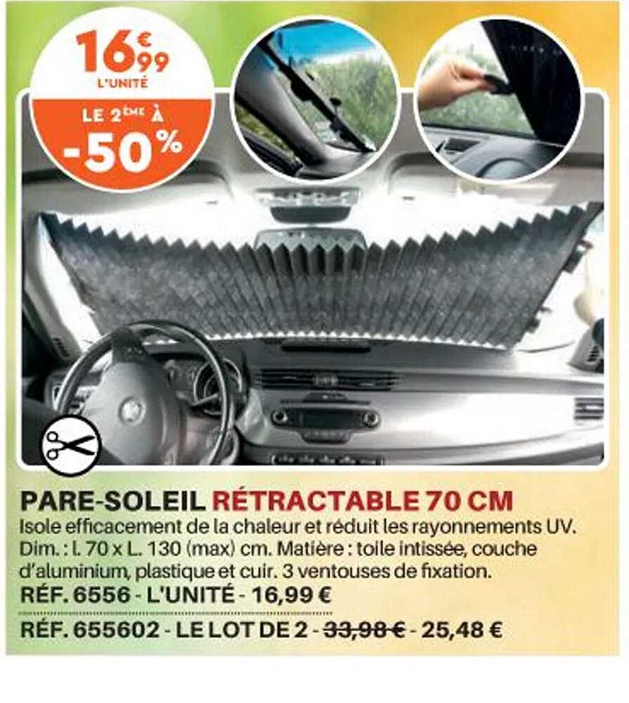 pare-soleil rétractable 70 cm