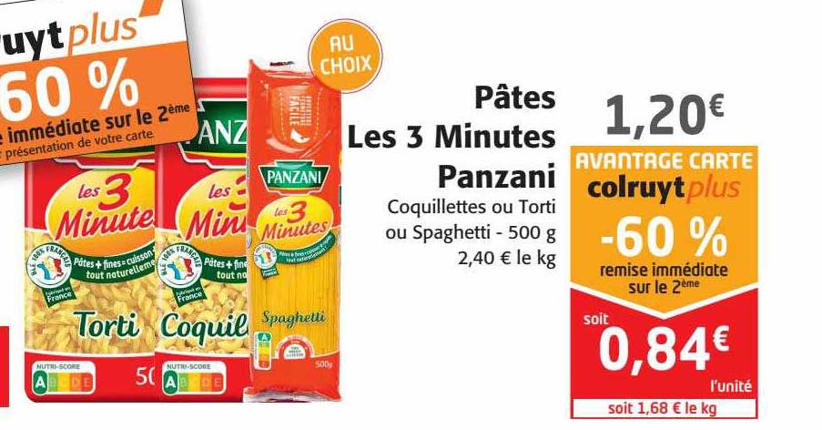 pâtes les 3 minutes panzani