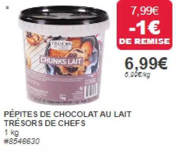 pépites de chocolat au lait trésors de chefs