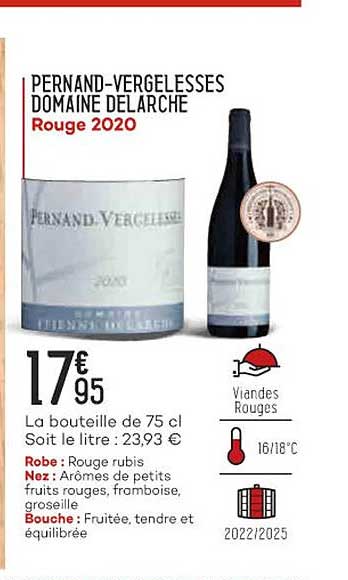 pernand-vergelesses domaine delarche rouge 2020