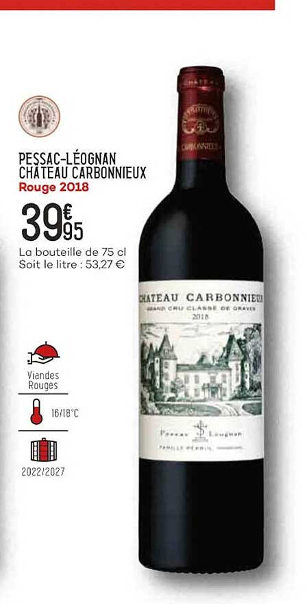 pessac-léognan château carbonnieux rouge 2018