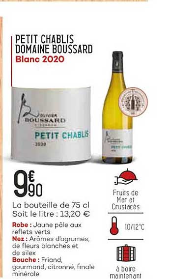 Petit Chablis Domaine Boussard Blanc 2020