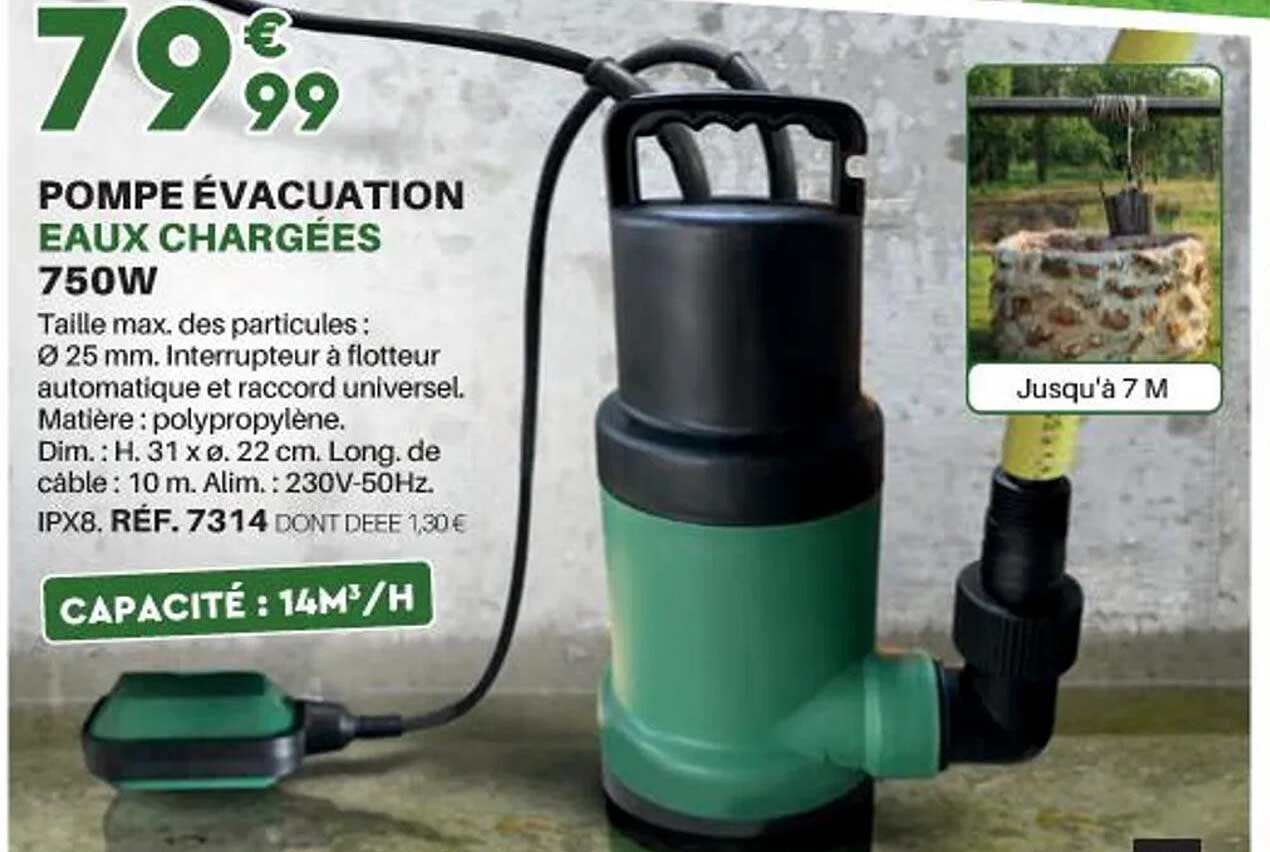 pompe évacuation eaux chargées 750w