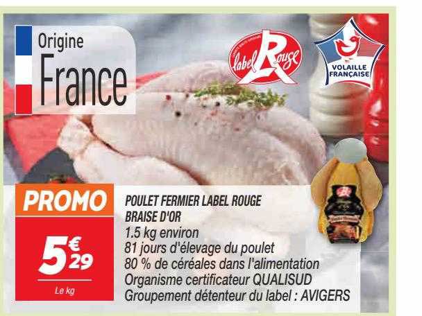 Poulet Fermier Label Rouge Braise D'or