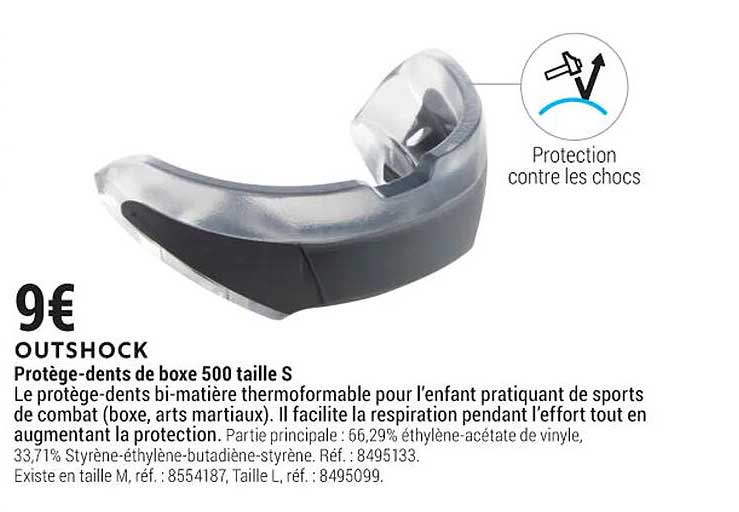 protège-dents de boxe 500 taille s outshock