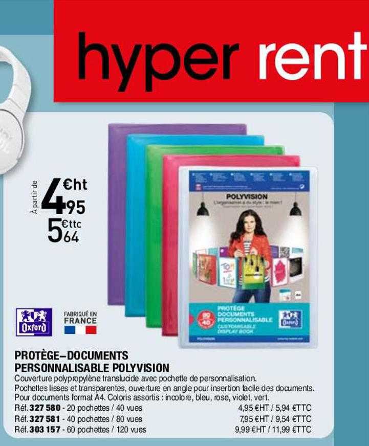 protège-documents personnalisable polyvision oxford