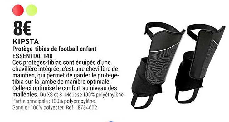 protège-tibias de football enfant essential 140 kipsta