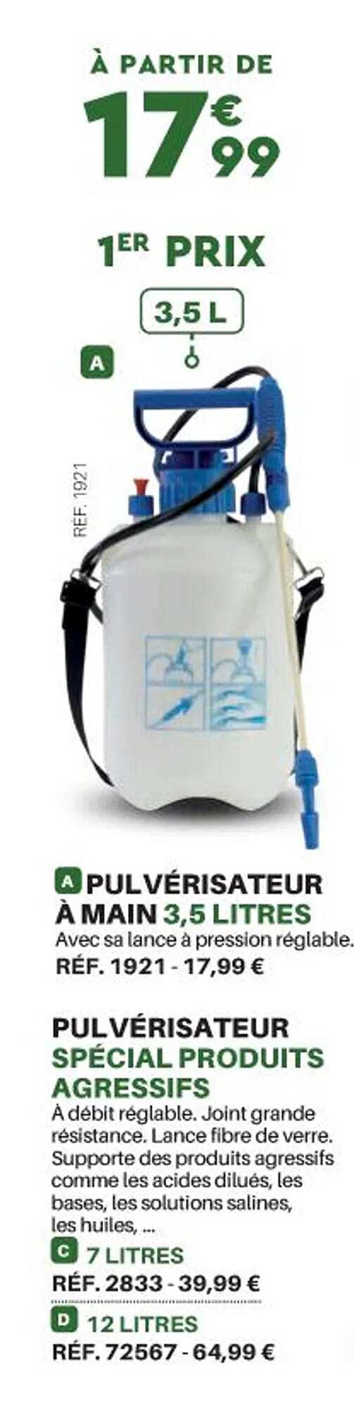 pulvérisateur à main 3,5 litres, pulvérisateur spécial produits agréssifs