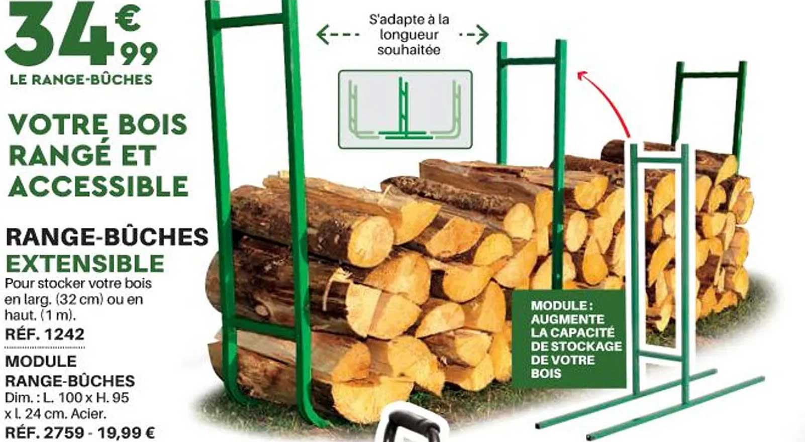 range-bûches extensible