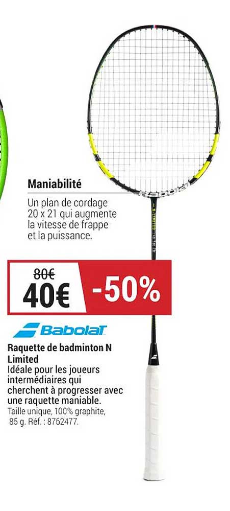 raquette de badminton n limited babolai