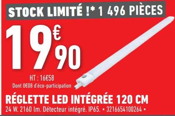 réglette led intégrée 120 cm