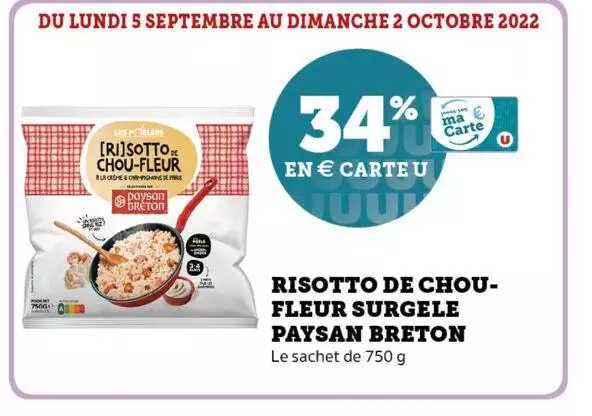 risotto de choufleur surgelé paysan breton